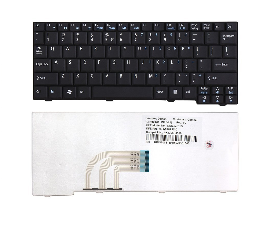 Acer Aspire One A110 A150 Laptop Keyboard Black Lappiekeyboards